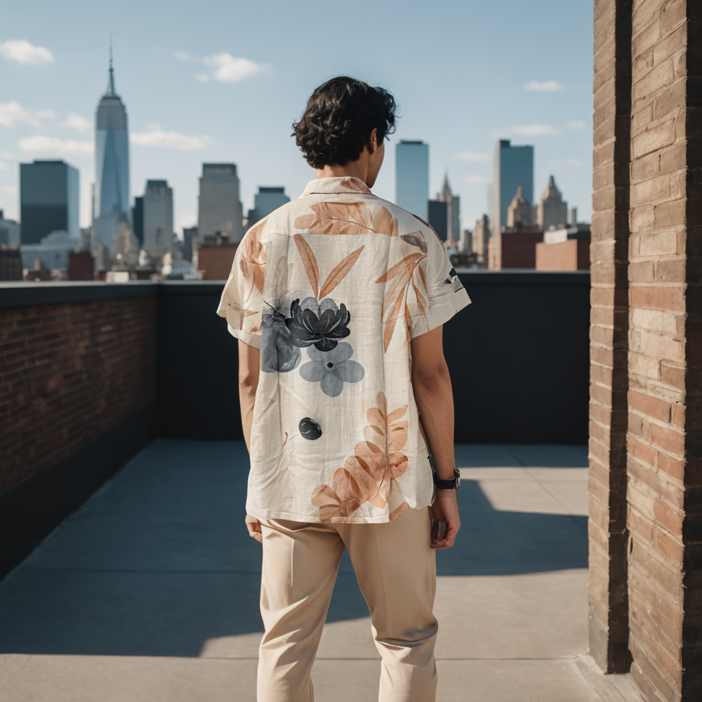 Tropical Breeze Men's Short Sleeve Linen Shirt