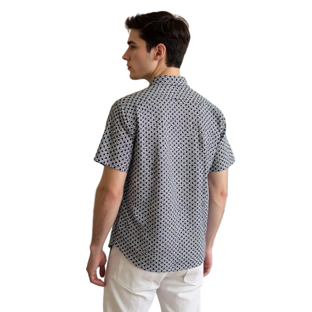 Short Sleeve Printed Shirt Grey