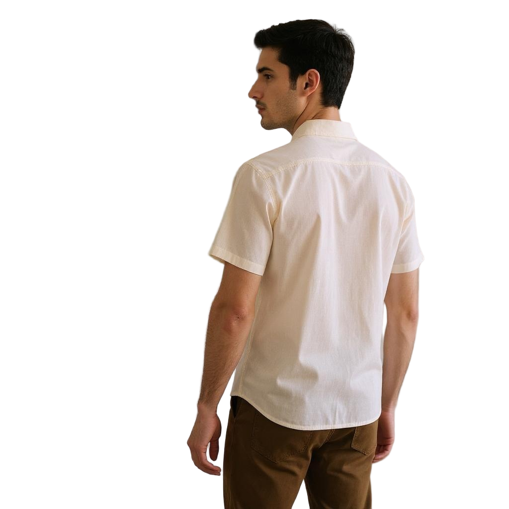 Relaxed Fit Beige Linen Shirt