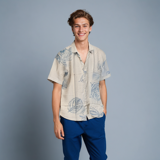 Floral Blue Printed Shirt