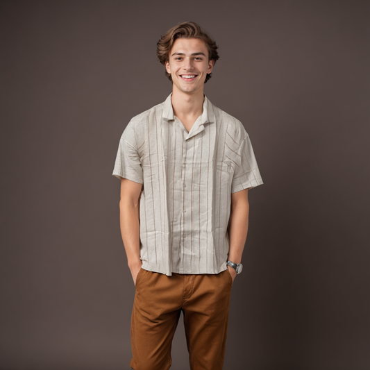 Beige Striped Shirt