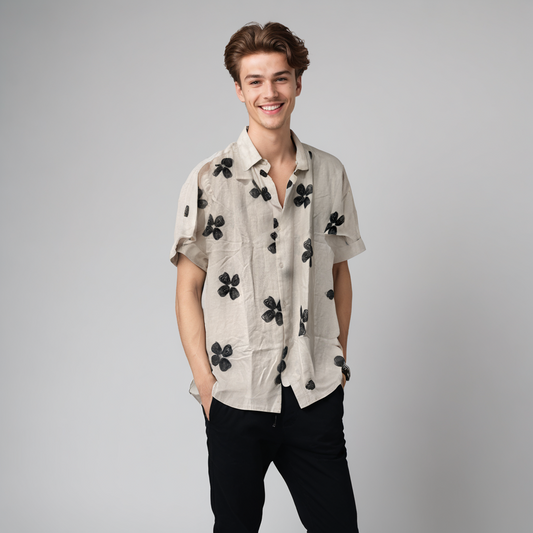 Beige Printed Shirt