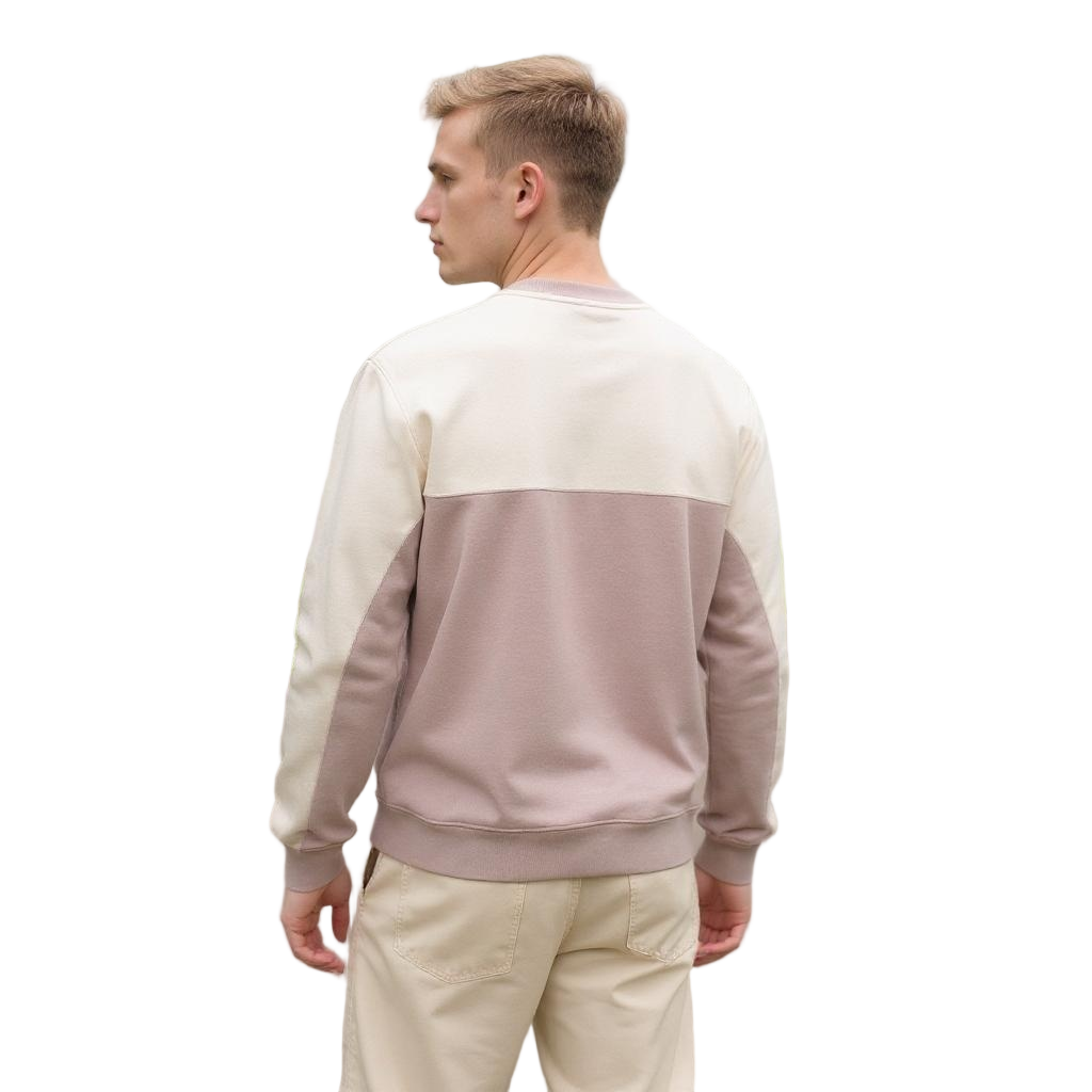 Beige-Brown Colourblock Sweatshirt