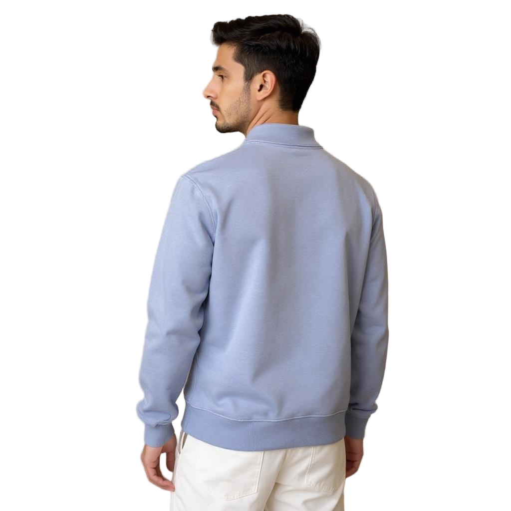 Zipped Collar Sweatshirt Lavender