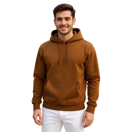 Brown Solid Hoodie