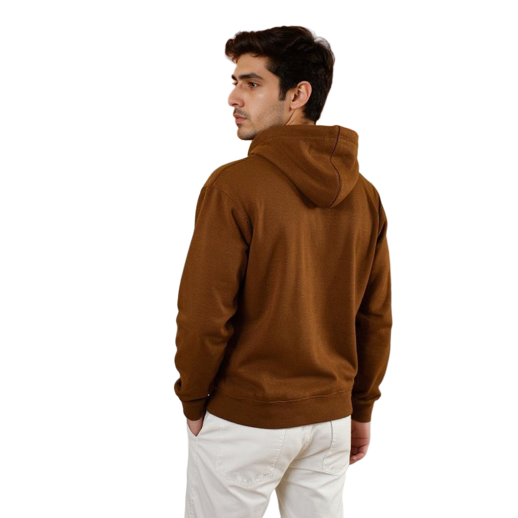 Brown Solid Hoodie
