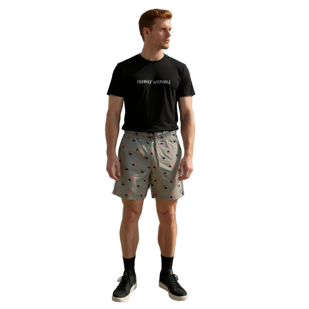 Grey Printed Shorts
