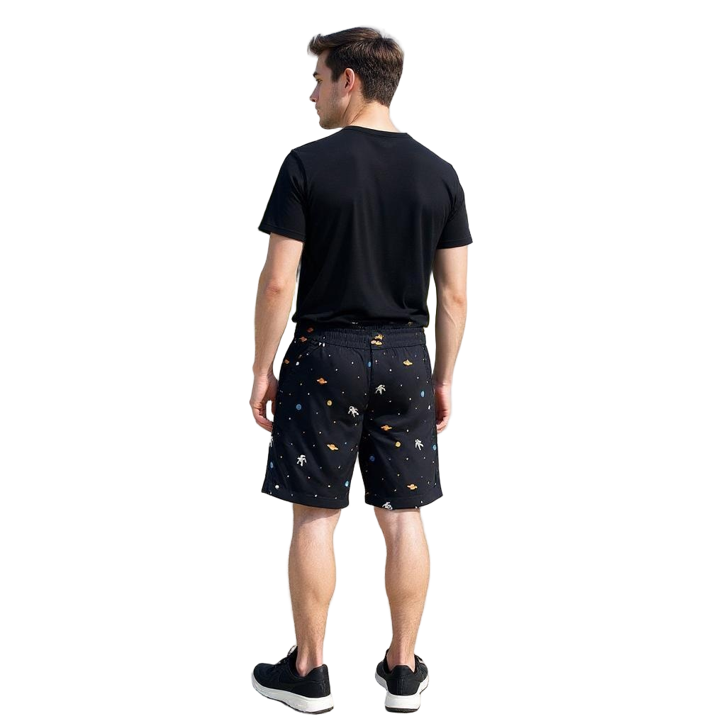 Black Printed Shorts