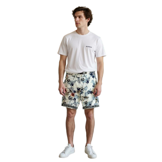 White Printed Shorts