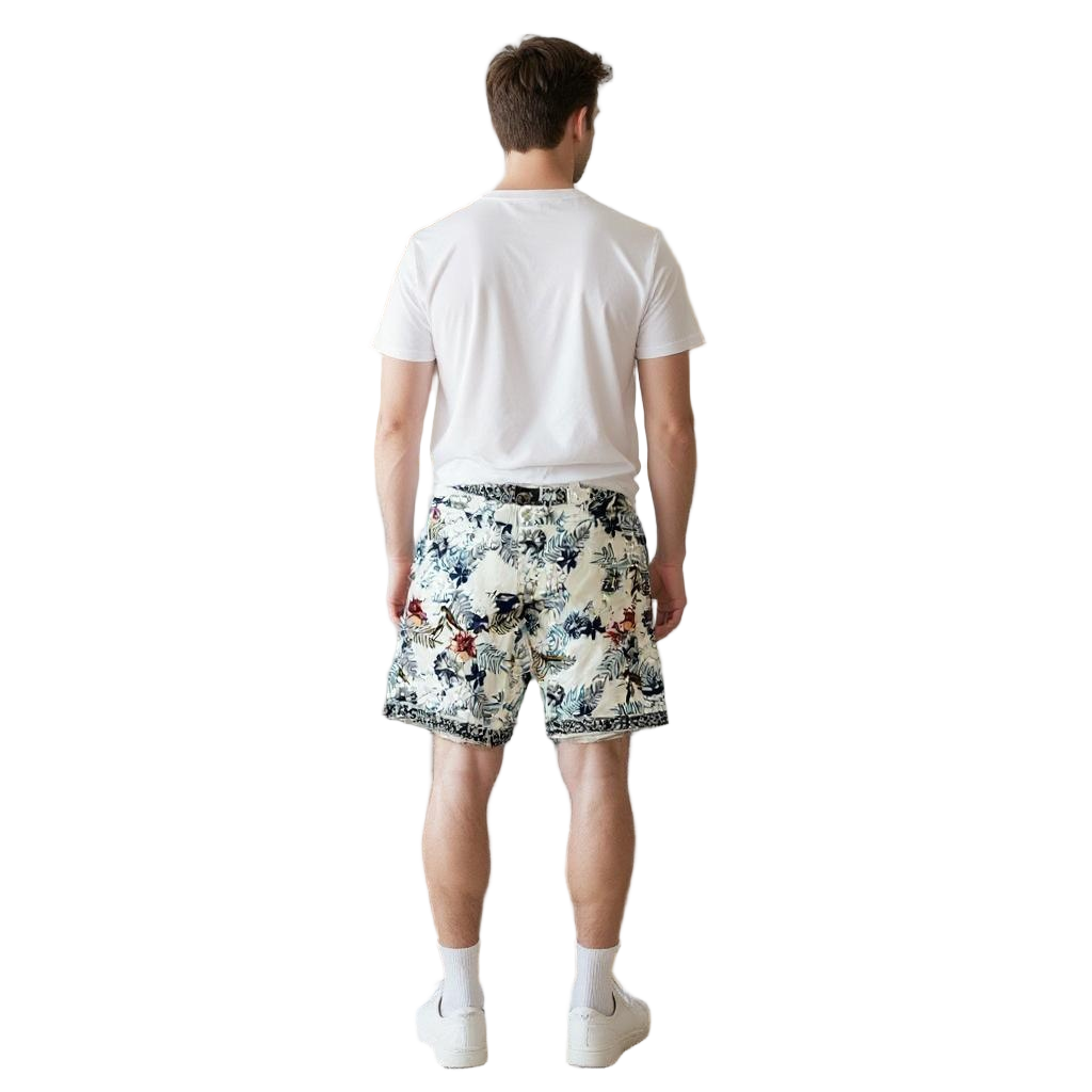 White Printed Shorts