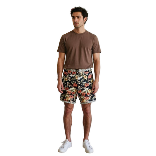 Black Printed Shorts