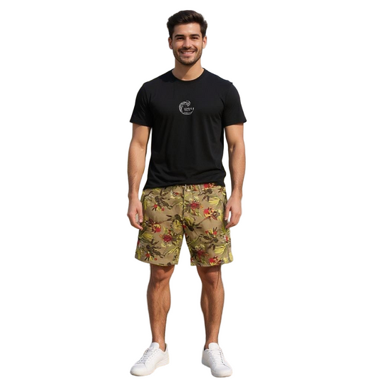 Brown Printed Shorts