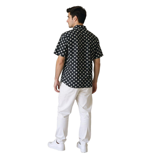 Half Sleeve Printed Shirt Blue