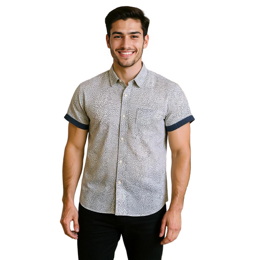 Short Sleeve Printed Shirt White